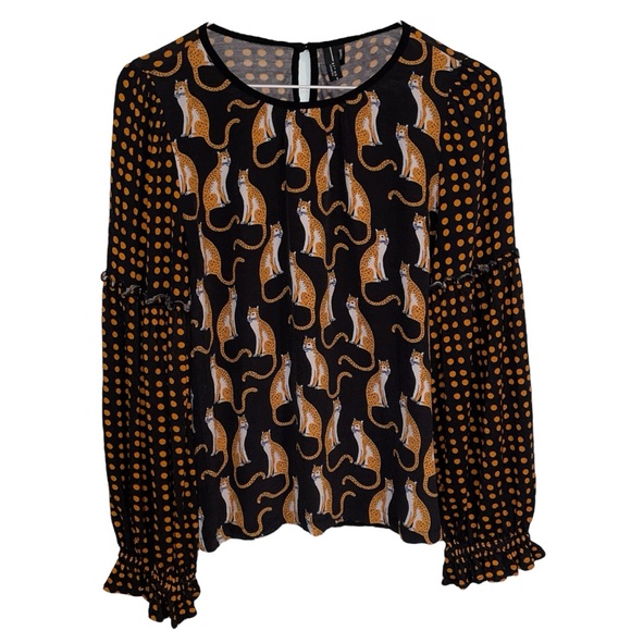 Contrasting Leopard Blouse - Picture 4 of 5